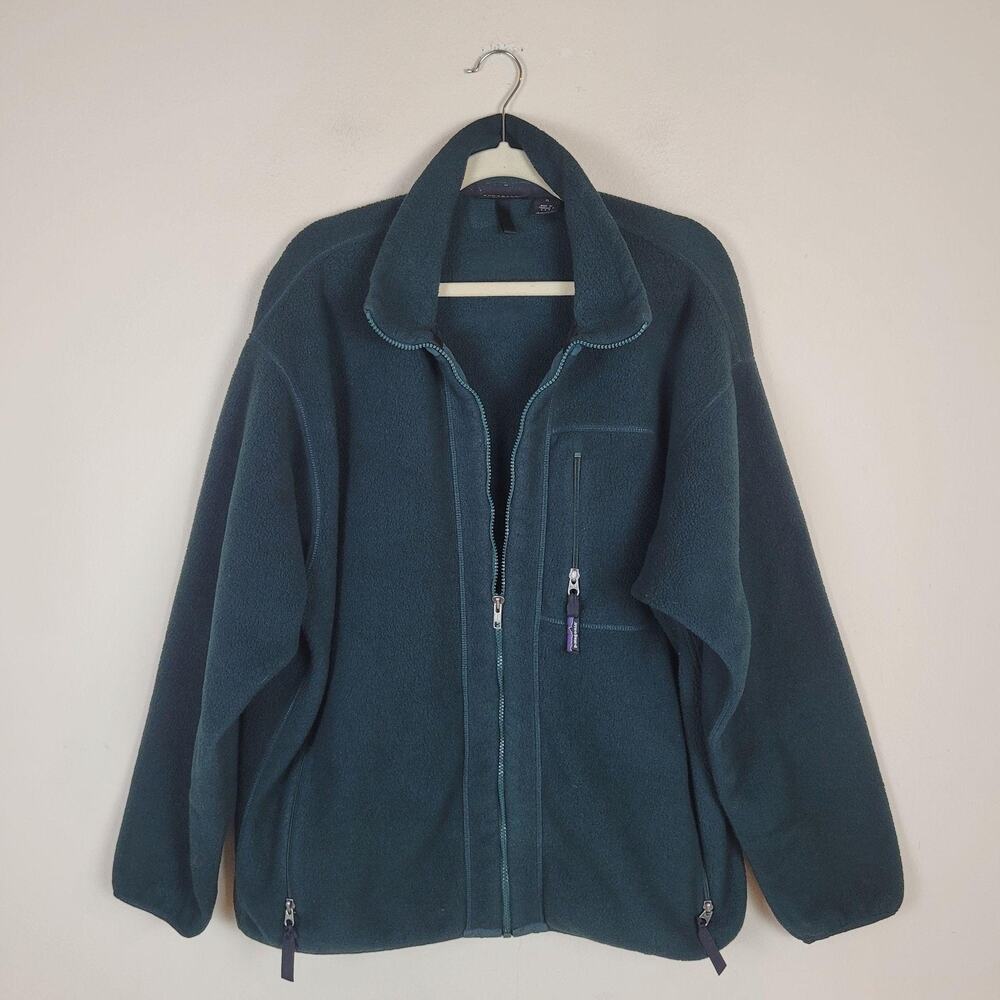 Vintage Patagonia Synchilla Jacket XL Green Pile Fleece Sherpa Zip USA Gorp 90s